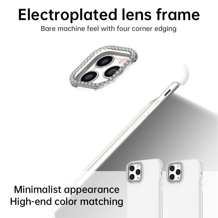 Custodia per telefono ibrida in PC e TPU satinato con mezza cornice a forma di diamante di Candy Diamond, For iPhone 11 Pro