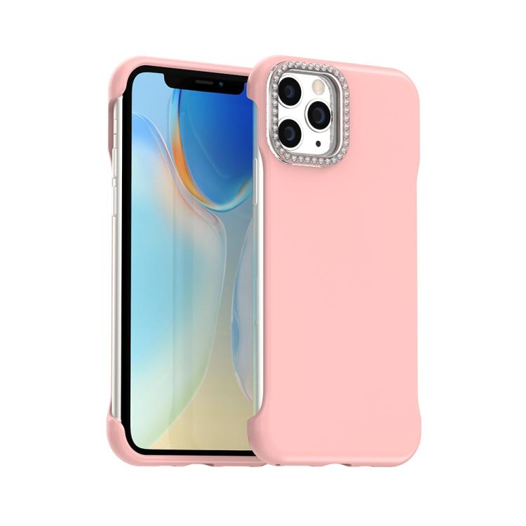 Custodia per telefono ibrida in PC e TPU satinato con mezza cornice a forma di diamante di Candy Diamond, For iPhone 11 Pro