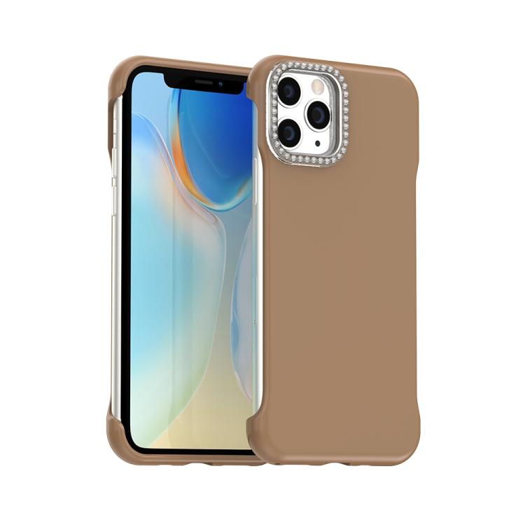 Custodia per telefono ibrida in PC e TPU satinato con mezza cornice a forma di diamante di Candy Diamond, For iPhone 11 Pro