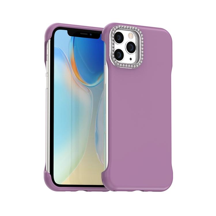 Custodia per telefono ibrida in PC e TPU satinato con mezza cornice a forma di diamante di Candy Diamond, For iPhone 12 Pro, For iPhone 11 Pro Max, For iPhone 11