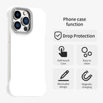 Custodia per telefono ibrida in PC e TPU satinato con mezza cornice a forma di diamante di Candy Diamond, For iPhone 12 Pro, For iPhone 11 Pro Max, For iPhone 11