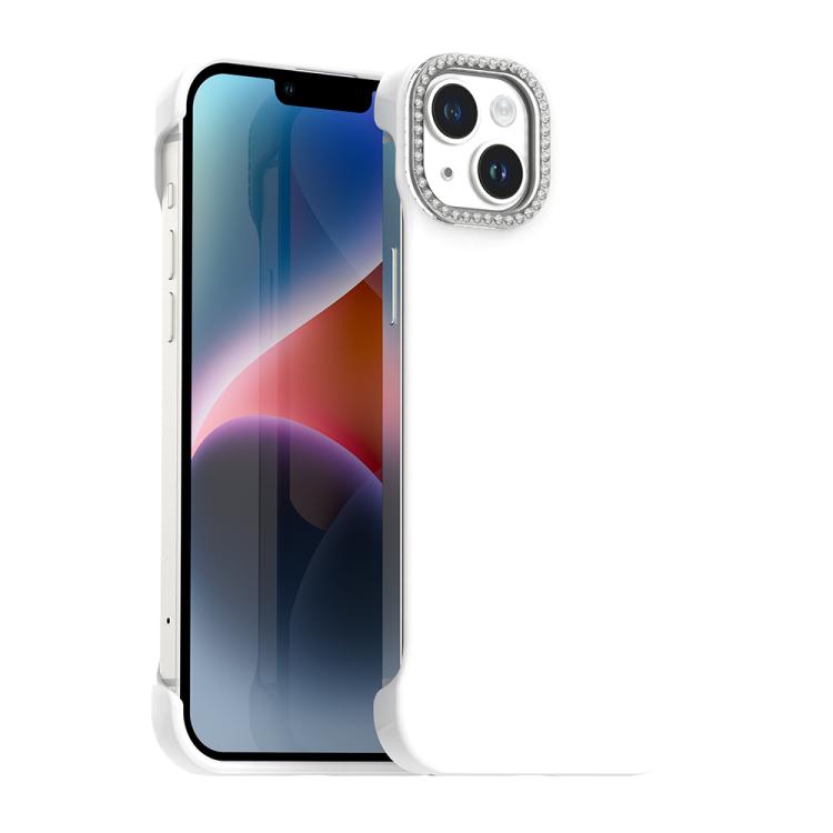 Custodia per telefono ibrida in PC e TPU satinato con mezza cornice a forma di diamante di Candy Diamond, For iPhone 14 Plus, For iPhone 14, For iPhone 14 Pro