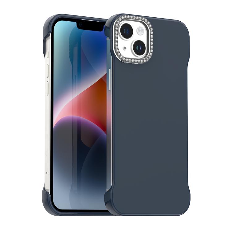 Custodia per telefono ibrida in PC e TPU satinato con mezza cornice a forma di diamante di Candy Diamond, For iPhone 14 Plus, For iPhone 14, For iPhone 14 Pro