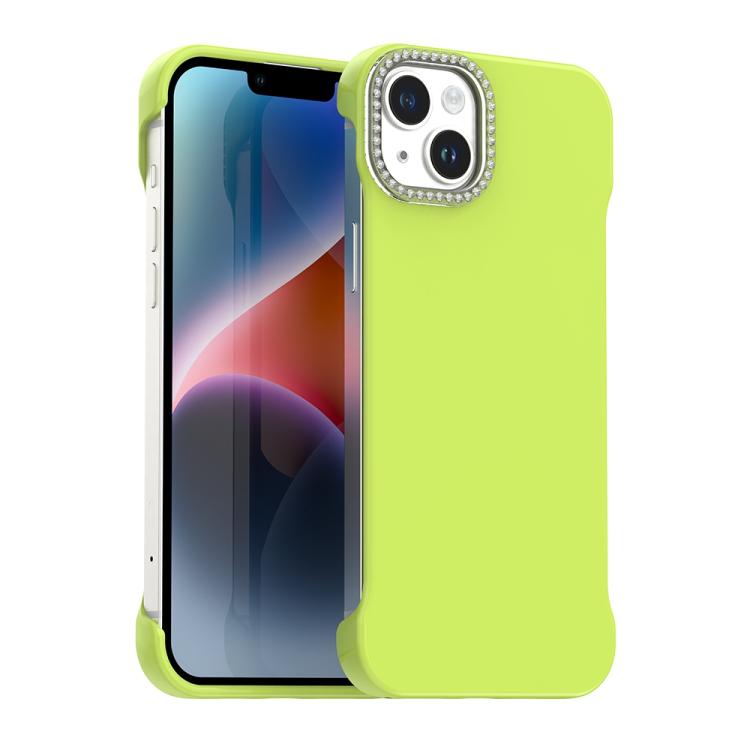 Custodia per telefono ibrida in PC e TPU satinato con mezza cornice a forma di diamante di Candy Diamond, For iPhone 14 Plus, For iPhone 14, For iPhone 14 Pro