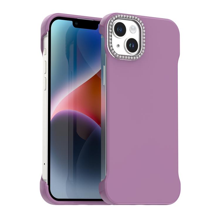 Custodia per telefono ibrida in PC e TPU satinato con mezza cornice a forma di diamante di Candy Diamond, For iPhone 14 Plus, For iPhone 14, For iPhone 14 Pro