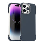 Custodia per telefono ibrida in PC e TPU satinato con mezza cornice a forma di diamante di Candy Diamond, For iPhone 14 Plus, For iPhone 14, For iPhone 14 Pro