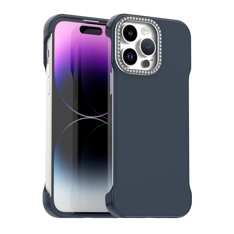 Custodia per telefono ibrida in PC e TPU satinato con mezza cornice a forma di diamante di Candy Diamond, For iPhone 14 Plus, For iPhone 14, For iPhone 14 Pro