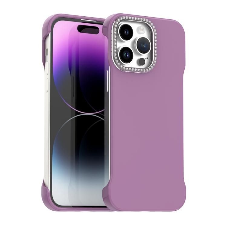 Custodia per telefono ibrida in PC e TPU satinato con mezza cornice a forma di diamante di Candy Diamond, For iPhone 14 Plus, For iPhone 14, For iPhone 14 Pro