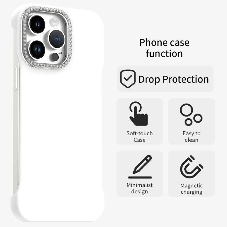 Custodia per telefono ibrida in PC e TPU satinato con mezza cornice a forma di diamante di Candy Diamond, For iPhone 14 Pro Max, For iPhone 13 Pro Max, For iPhone 13 Pro