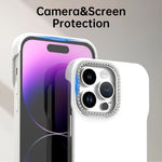 Custodia per telefono ibrida in PC e TPU satinato con mezza cornice a forma di diamante di Candy Diamond, For iPhone 14 Pro Max, For iPhone 13 Pro Max, For iPhone 13 Pro
