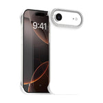 Custodia per telefono ibrida in PC e TPU satinato con mezza cornice a forma di diamante di Candy Diamond, For iPhone Air, For iPhone 16 Pro Max, For iPhone 16 Pro