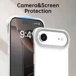 Custodia per telefono ibrida in PC e TPU satinato con mezza cornice a forma di diamante di Candy Diamond, For iPhone Air, For iPhone 16 Pro Max, For iPhone 16 Pro