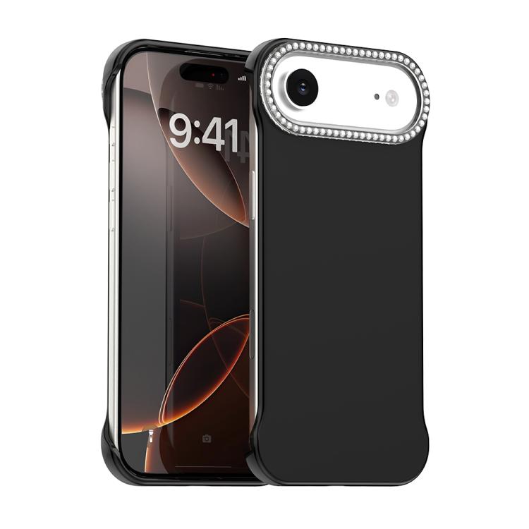 Custodia per telefono ibrida in PC e TPU satinato con mezza cornice a forma di diamante di Candy Diamond, For iPhone Air, For iPhone 16 Pro Max, For iPhone 16 Pro