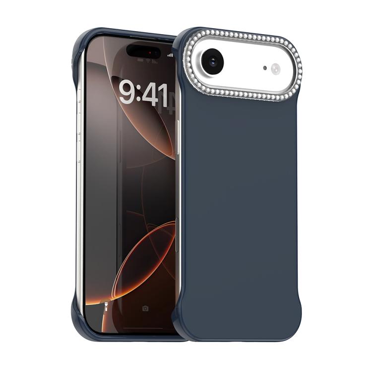 Custodia per telefono ibrida in PC e TPU satinato con mezza cornice a forma di diamante di Candy Diamond, For iPhone Air, For iPhone 16 Pro Max, For iPhone 16 Pro