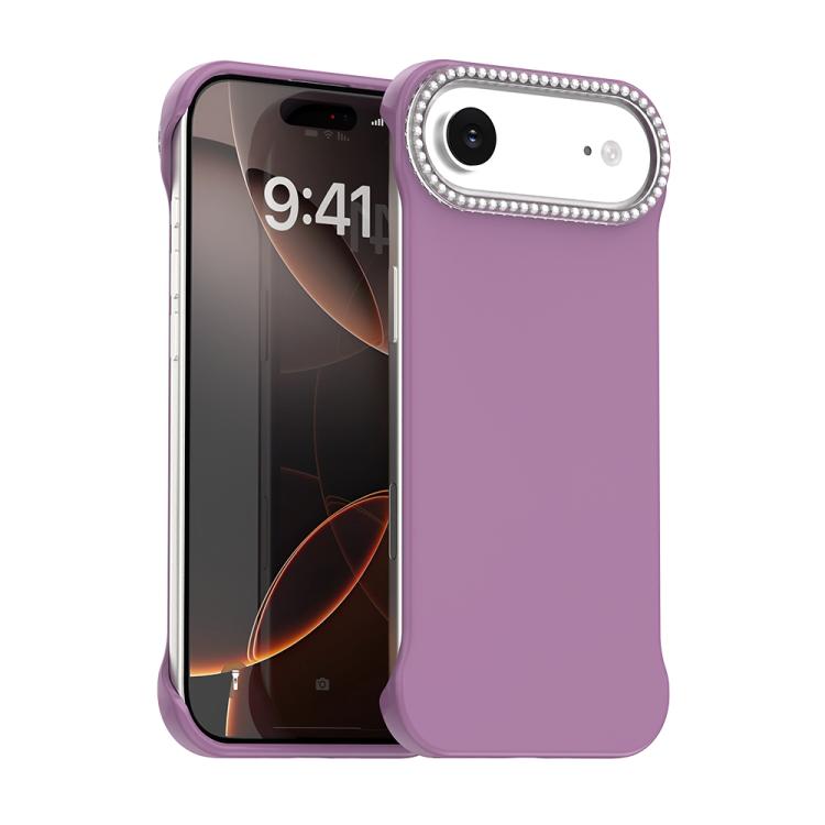 Custodia per telefono ibrida in PC e TPU satinato con mezza cornice a forma di diamante di Candy Diamond, For iPhone Air, For iPhone 16 Pro Max, For iPhone 16 Pro