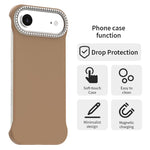 Custodia per telefono ibrida in PC e TPU satinato con mezza cornice a forma di diamante di Candy Diamond, For iPhone Air, For iPhone 16 Pro Max, For iPhone 16 Pro
