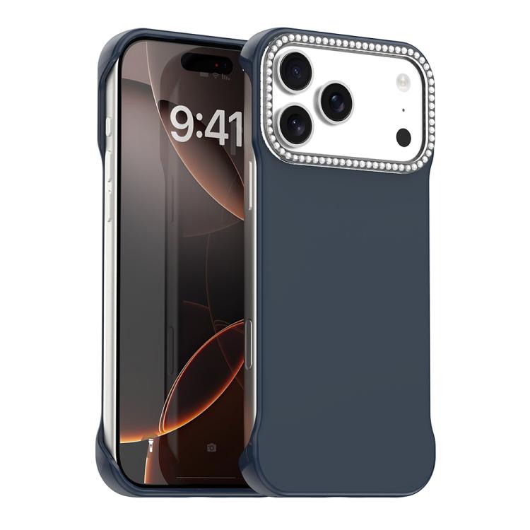 Custodia per telefono ibrida in PC e TPU satinato con mezza cornice a forma di diamante di Candy Diamond, For iPhone 17 Pro Max, For iPhone 17 Pro, For iPhone 17