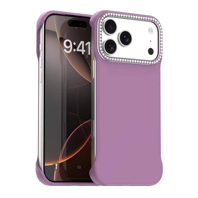 Custodia per telefono ibrida in PC e TPU satinato con mezza cornice a forma di diamante di Candy Diamond, For iPhone 17 Pro Max, For iPhone 17 Pro, For iPhone 17