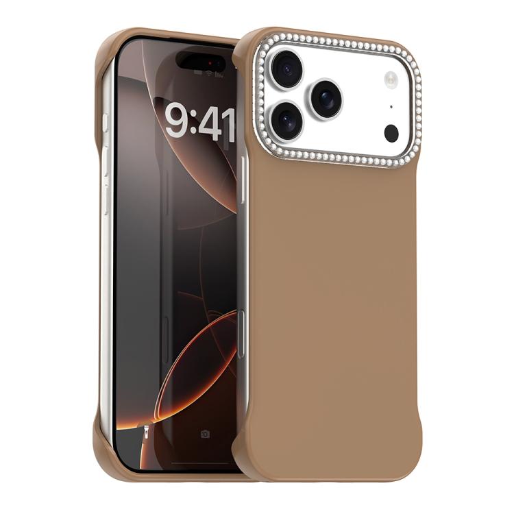 Custodia per telefono ibrida in PC e TPU satinato con mezza cornice a forma di diamante di Candy Diamond, For iPhone 17 Pro Max, For iPhone 17 Pro, For iPhone 17