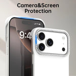 Custodia per telefono ibrida in PC e TPU satinato con mezza cornice a forma di diamante di Candy Diamond, For iPhone 17 Pro Max, For iPhone 17 Pro, For iPhone 17