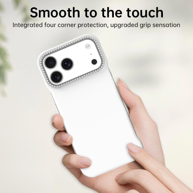 Custodia per telefono ibrida in PC e TPU satinato con mezza cornice a forma di diamante di Candy Diamond, For iPhone 17 Pro Max, For iPhone 17 Pro, For iPhone 17