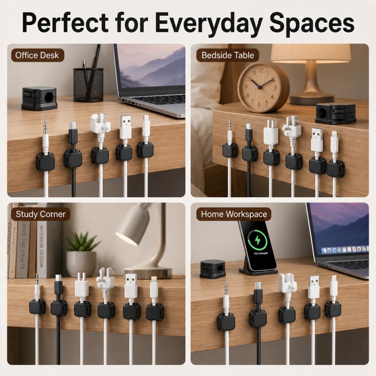 Set da 6 pezzi: organizer magnetico per cavi, supporto per cavi dati da parete