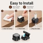 Set da 6 pezzi: organizer magnetico per cavi, supporto per cavi dati da parete