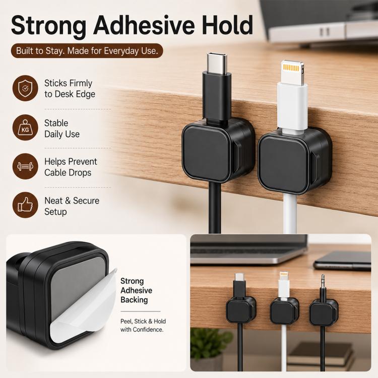 Set da 6 pezzi: organizer magnetico per cavi, supporto per cavi dati da parete