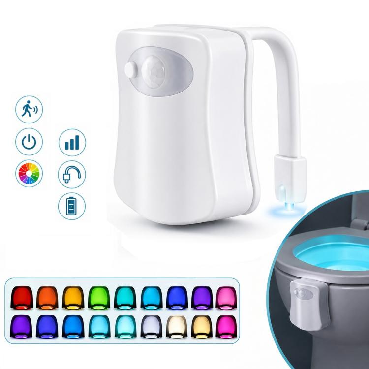 Luce notturna per WC con sensore di movimento RGB a 16 colori
