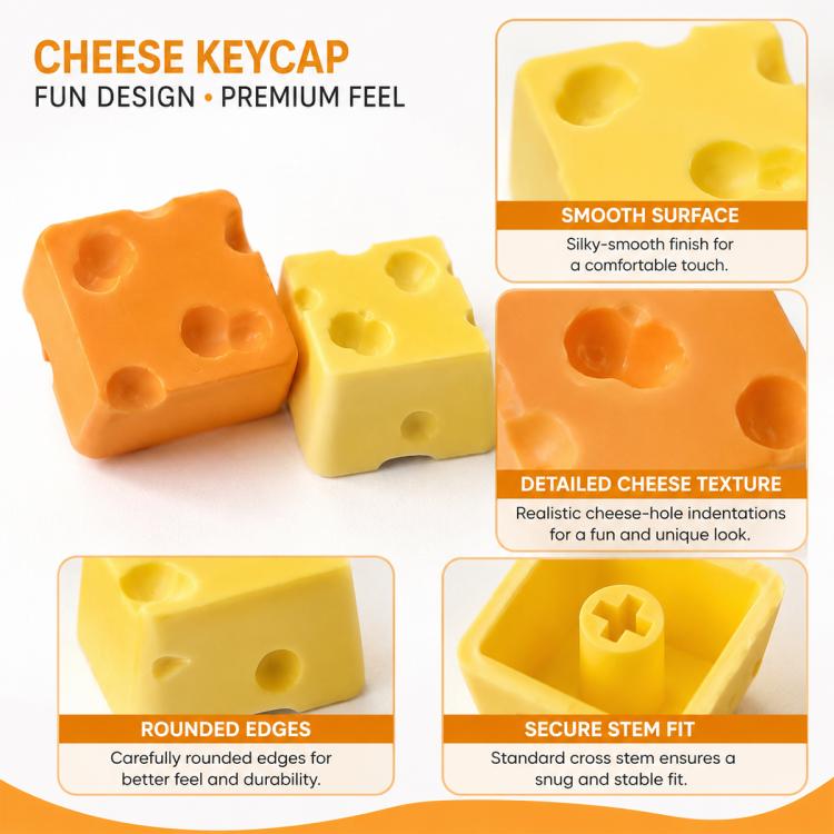 4 tasti creativi 3D a tema formaggio con stelo a croce