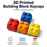 4 tasti con blocchi di costruzione 3D creativi e stelo a croce