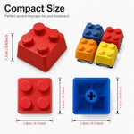 4 tasti con blocchi di costruzione 3D creativi e stelo a croce