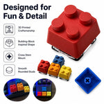 4 tasti con blocchi di costruzione 3D creativi e stelo a croce