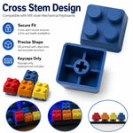 4 tasti con blocchi di costruzione 3D creativi e stelo a croce