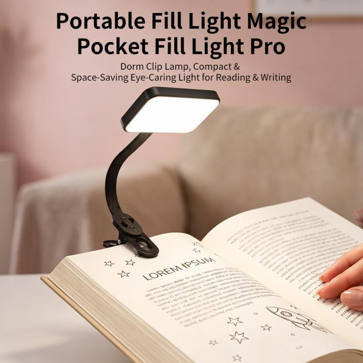 Mini lampada da lettura a clip con luce di riempimento
