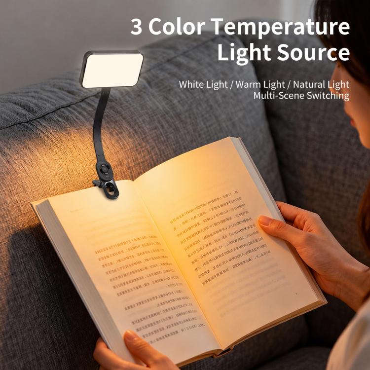 Mini lampada da lettura a clip con luce di riempimento