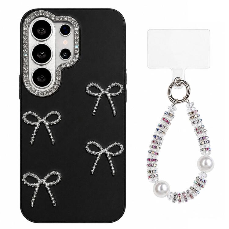 Custodia per telefono IMD color dopamina galvanizzata con cinturino da polso con perline, delicata sulla pelle., For Galaxy S23 Ultra 5G