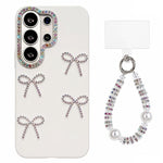 Custodia per telefono IMD color dopamina galvanizzata con cinturino da polso con perline, delicata sulla pelle., For Galaxy S23 Ultra 5G