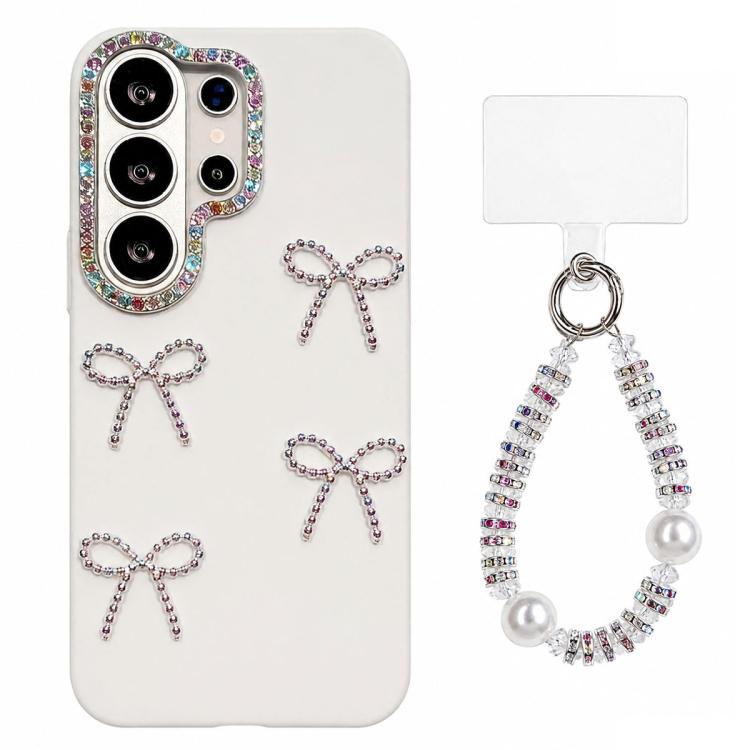 Custodia per telefono IMD color dopamina galvanizzata con cinturino da polso con perline, delicata sulla pelle., For Galaxy S23 Ultra 5G