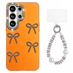 Custodia per telefono IMD color dopamina galvanizzata con cinturino da polso con perline, delicata sulla pelle., For Galaxy S23 Ultra 5G