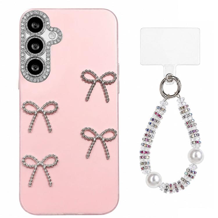 Custodia per telefono IMD color dopamina galvanizzata con cinturino da polso con perline, delicata sulla pelle., For Galaxy A15 5G, For Galaxy A55 5G, For Galaxy A35 5G