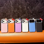 Simpatica custodia per telefono con fiocco color dopamina, adatta alla pelle sensibile, con cinturino da polso di perline., For iPhone 13 Pro, For iPhone 13