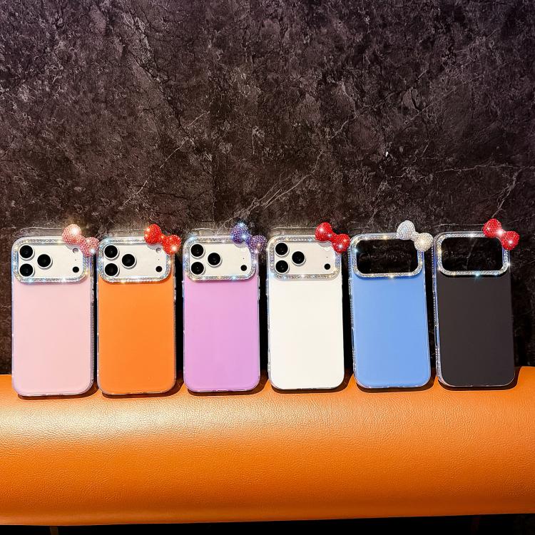 Simpatica custodia per telefono con fiocco color dopamina, adatta alla pelle sensibile, con cinturino da polso di perline., For iPhone 13 Pro, For iPhone 13