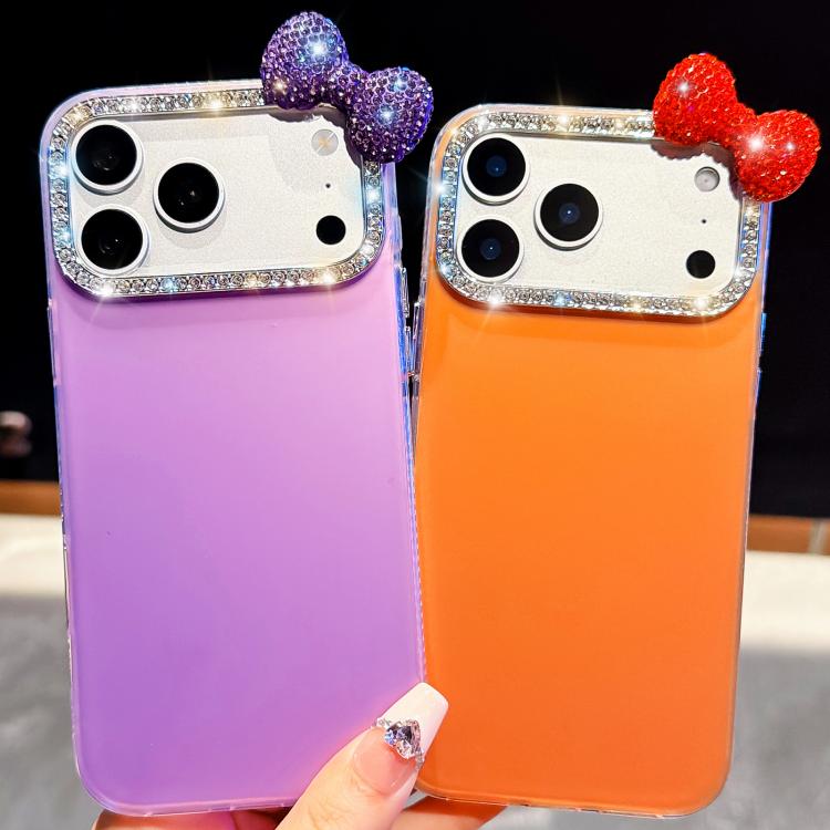 Simpatica custodia per telefono con fiocco color dopamina, adatta alla pelle sensibile, con cinturino da polso di perline., For iPhone 13 Pro, For iPhone 13
