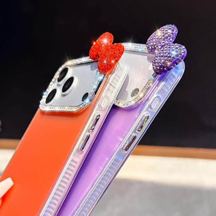 Simpatica custodia per telefono con fiocco color dopamina, adatta alla pelle sensibile, con cinturino da polso di perline., For iPhone 13 Pro, For iPhone 13