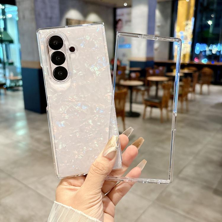 Custodia per telefono con texture a conchiglia perlata, For Galaxy Z Fold8 Ultra 5G