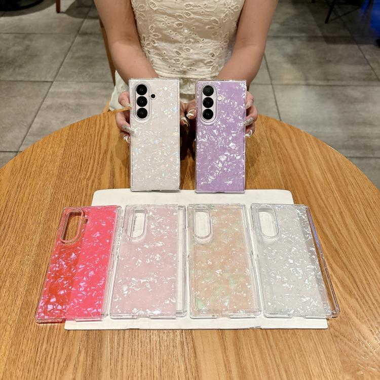 Custodia per telefono con texture a conchiglia perlata, For Galaxy Z Fold8 Ultra 5G
