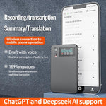 A3P Display destro ultrasottile da 0,96 pollici Registratore vocale intelligente AI Supporto AIREC-APP, 8GB, 16GB, 32GB, 64GB, 128GB, 256GB