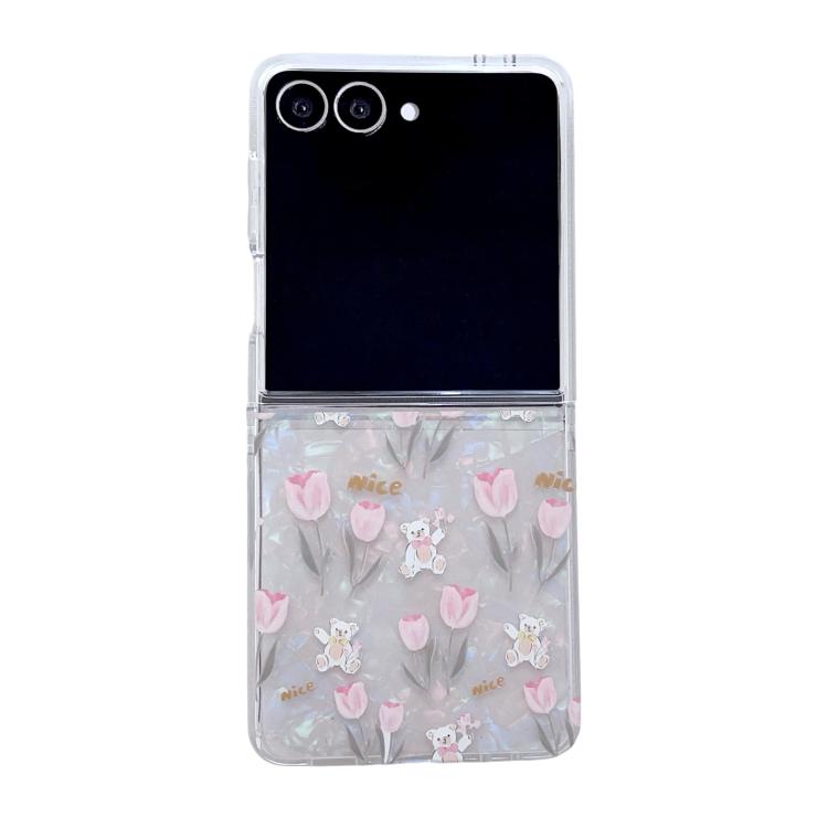 Custodia per telefono con texture a conchiglia perlata e motivo floreale, For Galaxy Z Fold8 Ultra 5G, For Galaxy Z Flip8 5G