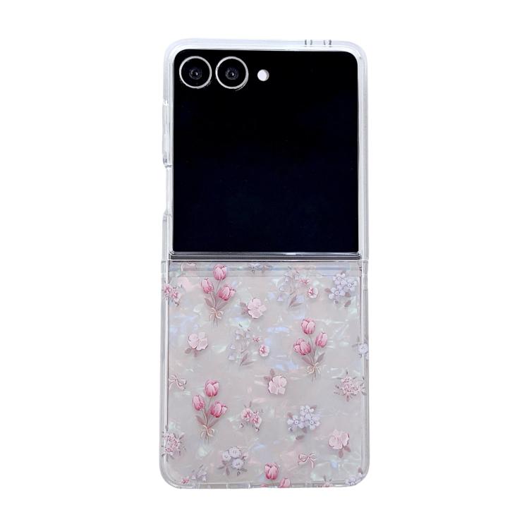 Custodia per telefono con texture a conchiglia perlata e motivo floreale, For Galaxy Z Fold8 Ultra 5G, For Galaxy Z Flip8 5G
